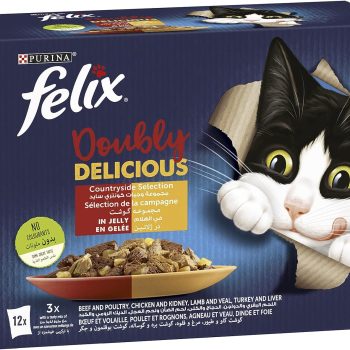 Purina Wet Cat Food Felix Doubly Delicious Country Side Selection in Jelly 12 x 85g